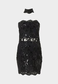 GEORGIE STRAPLESS MINI DRESS COLLAR - Robe de soirée - black