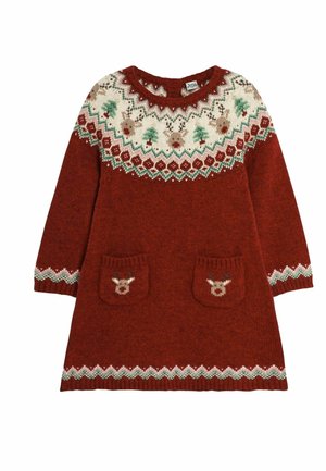 REINDEER FAIR ISLE KNITTED REGULAR FIT - Jumper dress - red