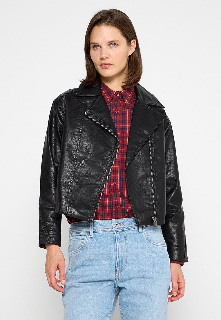 Pepe Jeans Imitatieleren jas zwart