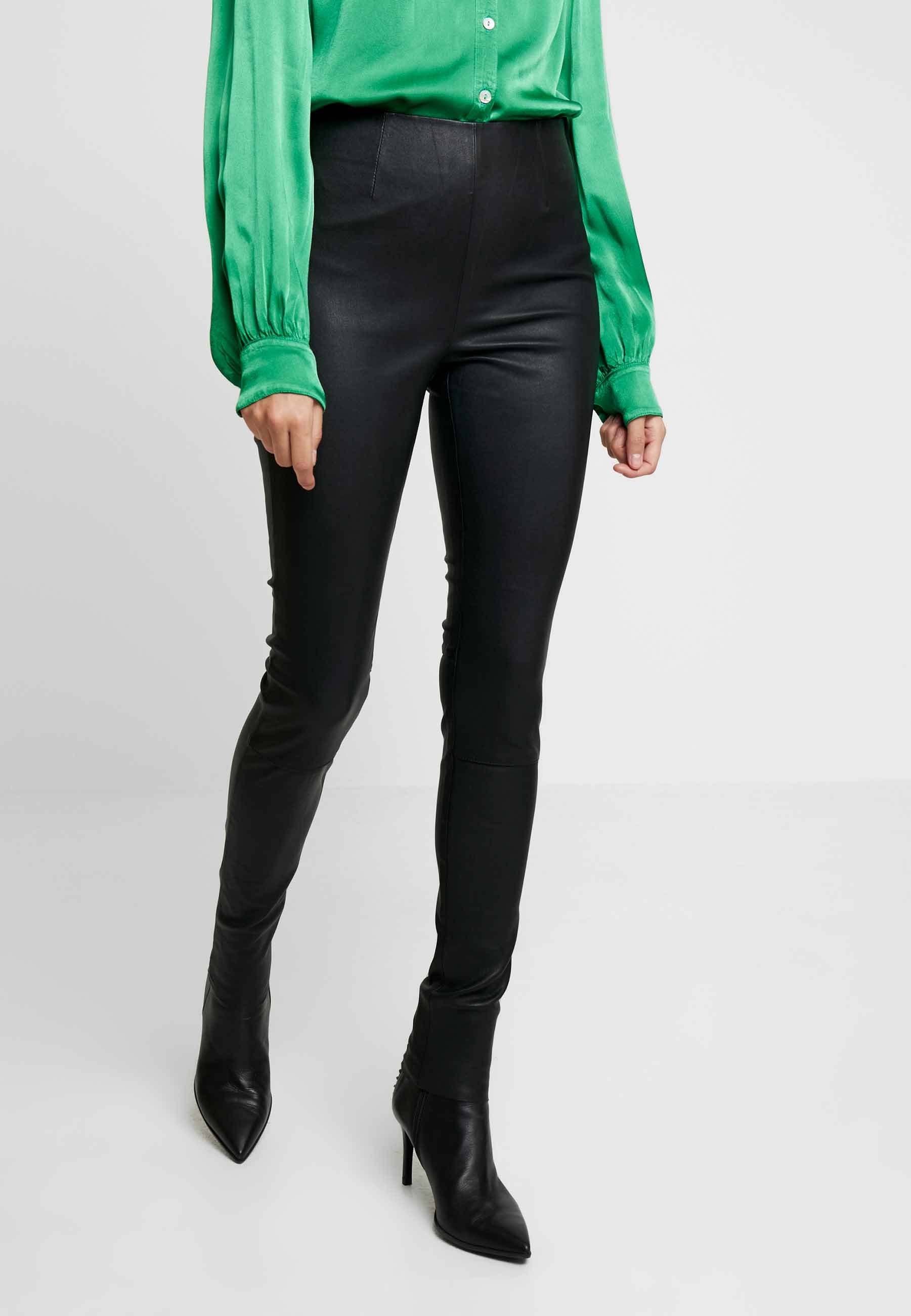 Gestuz Pantaloni di pelle - black/nero - Zalando.it