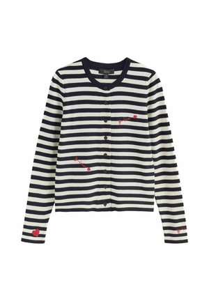 Rockett St George, EMBROIDERED LOVE ARROW CARDIGAN - Chaqueta de punto - black white stripe