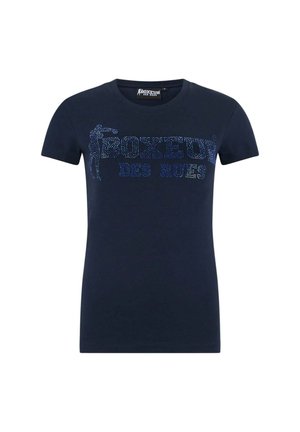 Boxeur Des Rues, BOXEUR DES RUES T-SHIRT RHINESTONE LOGO - T-shirt imprimé - blau