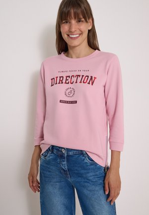 Cecil, 3/4-ARM SHIRT MIT RUNDHALS UND WORDING - T-shirt à manches longues - mellow rose
