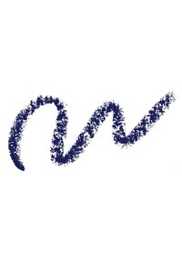 Scarabocchio di colore blu navy su sfondo bianco, con un motivo a zigzag dai bordi irregolari e un aspetto morbido, simile al gesso.