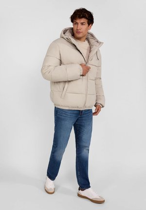 PADDED WITH HOOD - Chaqueta de invierno - stone