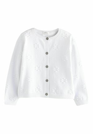 FLOWER BOBBLE REGULAR FIT - Strickjacke - white