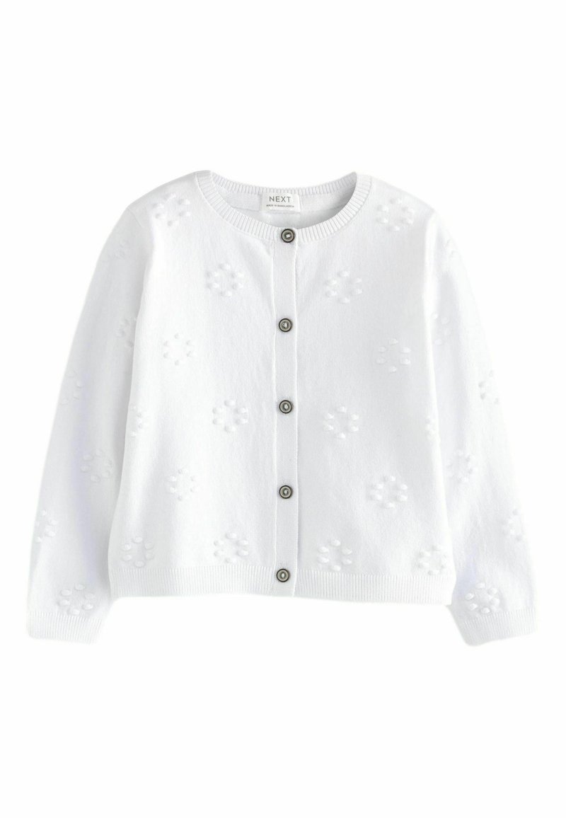 Next FLOWER BOBBLE REGULAR FIT - Vesta na kopčanje - white
