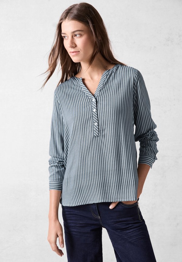 GESTREIFTE  - Bluse - blau