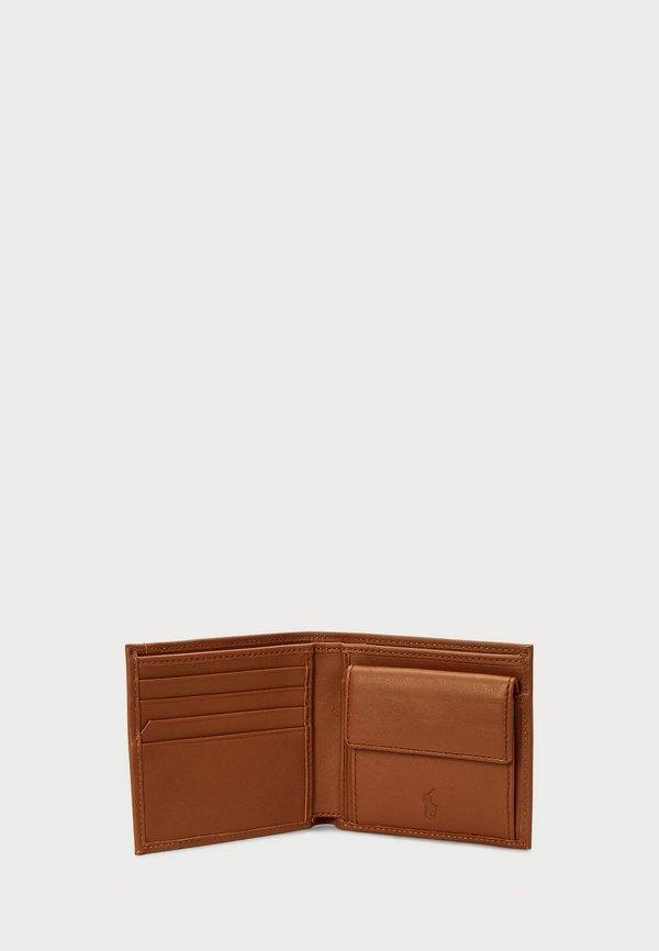 SMOOTH LEATHER BILLFOLD COIN WALLET - Wallet - saddle2