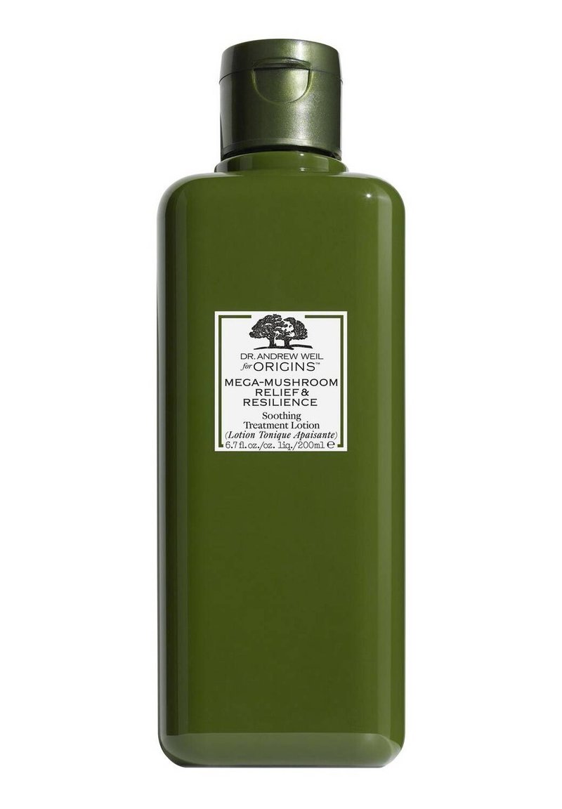 Grønn plastflaske med flip-top lokk. Etiketten inkluderer produktnavn og beskrivelse i svart tekst. Kapasitet på 200 mL. Slät tekstur.