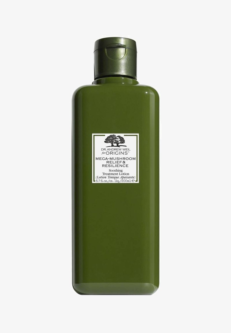 Grønn plastflaske med flip-top lokk. Etiketten inkluderer produktnavn og beskrivelse i svart tekst. Kapasitet på 200 mL. Slät tekstur.