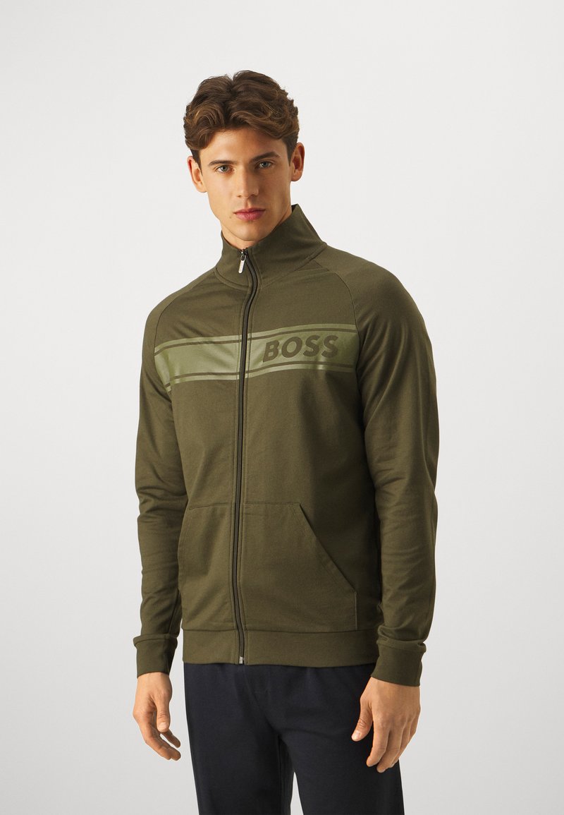 Boss Zip-Up Hybrid Sweatshirt with Padded Front Panel