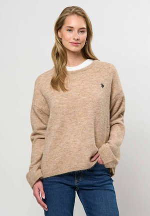 U.S. Polo Assn., UWLECIA O-NECK - Пуловер - white pepper melange