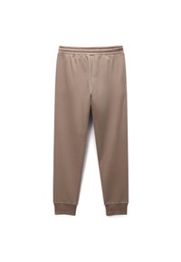 Beige sweatpants gemaakt van een zachte katoenmix, met een elastische tailleband, aangesloten boorden en een gladde textuur. Geen zichtbare zakken.