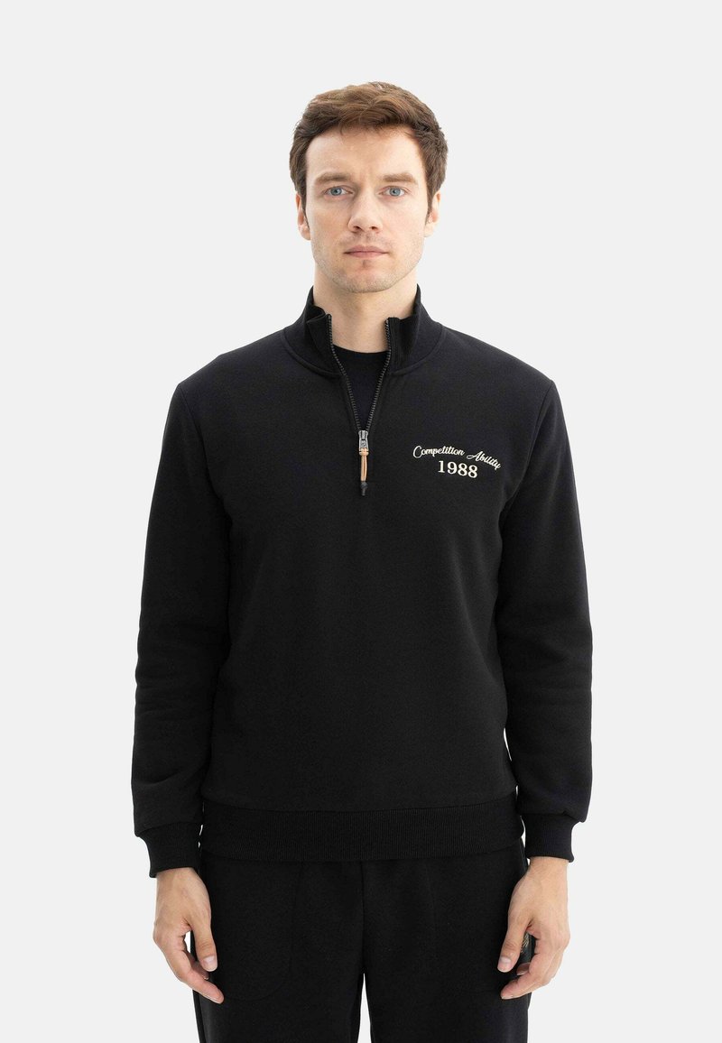 Arma GRAND SIZE HALF ZIP HIGH Sweatshirt Black schwarz Zalando at women-s-in-my-feels-everyday-cloudful-air-half-zip-2-piece-set-golf