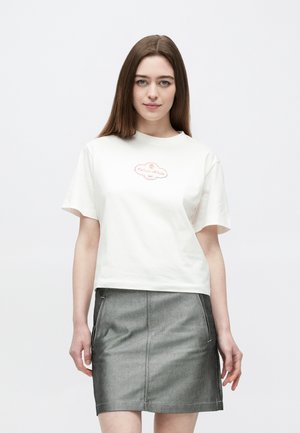 BOXY TEE COCTAIL LOGO TEE - Potiskana majica - white greige