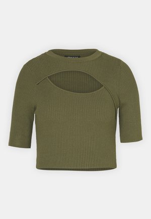 ONLY ONLLIZA PEEK A BOO O NECK - T-shirts med print - ivy green