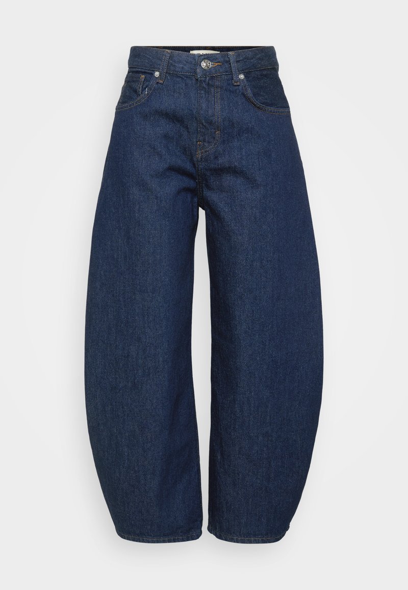 Only Petite Relaxed fit jeans donkerblauw denim