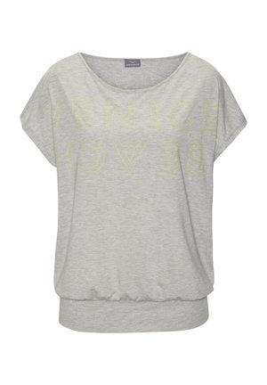 RUNDHALS - Print T-shirt - grau limone