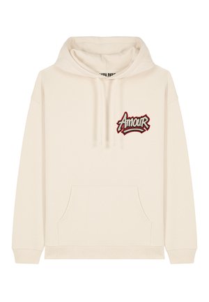 AMOUR3 EMBROIDERY OVERSIZED - Sweat à capuche - off-white