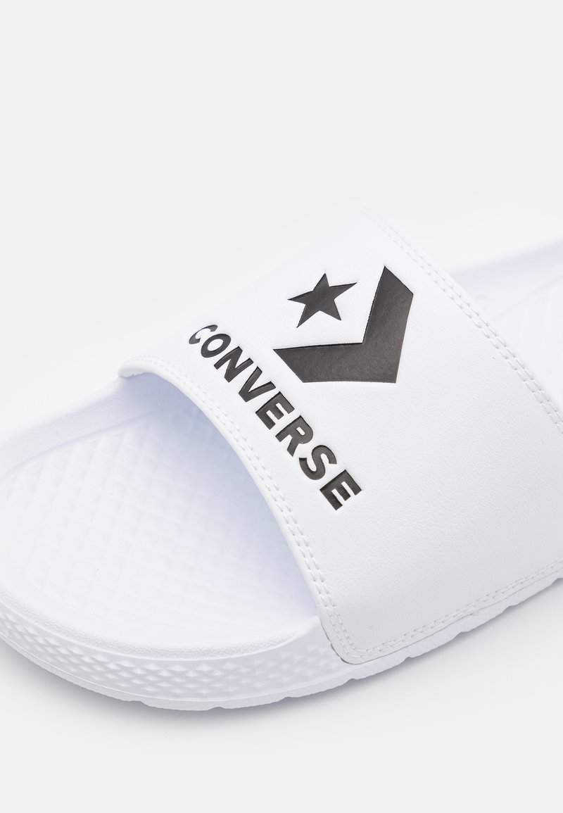 SLIDE UNISEX - Sandalias planas white/black/blanco - Zalando.es