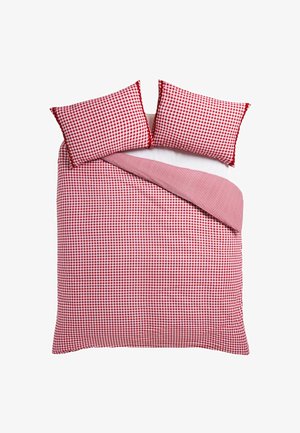 Next, REGULAR FIT - GINGHAM REVERSIBLE DUVET COVER AND PILLOWCASE SET - Ropa de cama - red