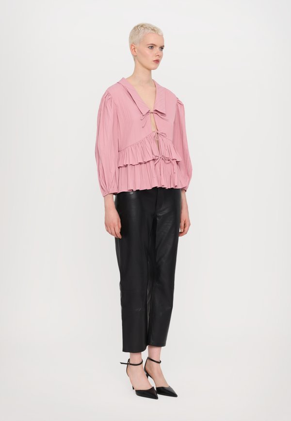PLEATED BALLOON SLEEVE TIE - Blouse3