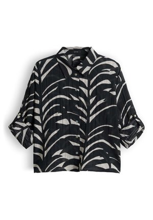 OPUS, LOOSE CRINKLED PRINT - Hemdbluse - black