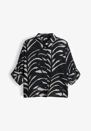 OPUS, LOOSE CRINKLED PRINT - Hemdbluse - black