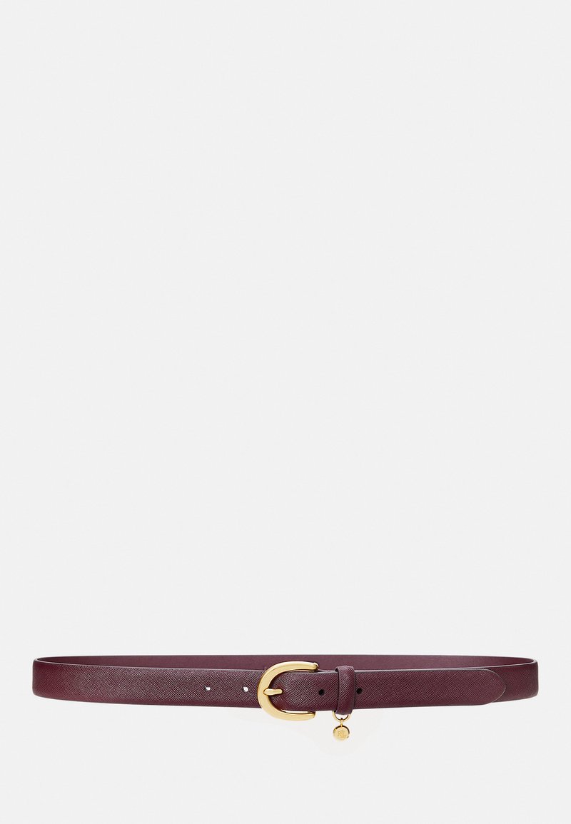 Lauren Ralph Lauren CHARM CROSSHATCH LEATHER BELT - Pásek - pinot noir