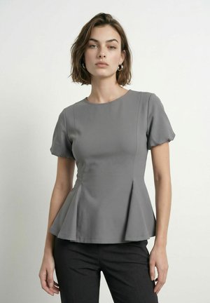 HYPEDROP, OBERTEIL MIT KURZEN ÄRMELN HDTAMARA PEPLUM - T-shirt imprimé - steel gray