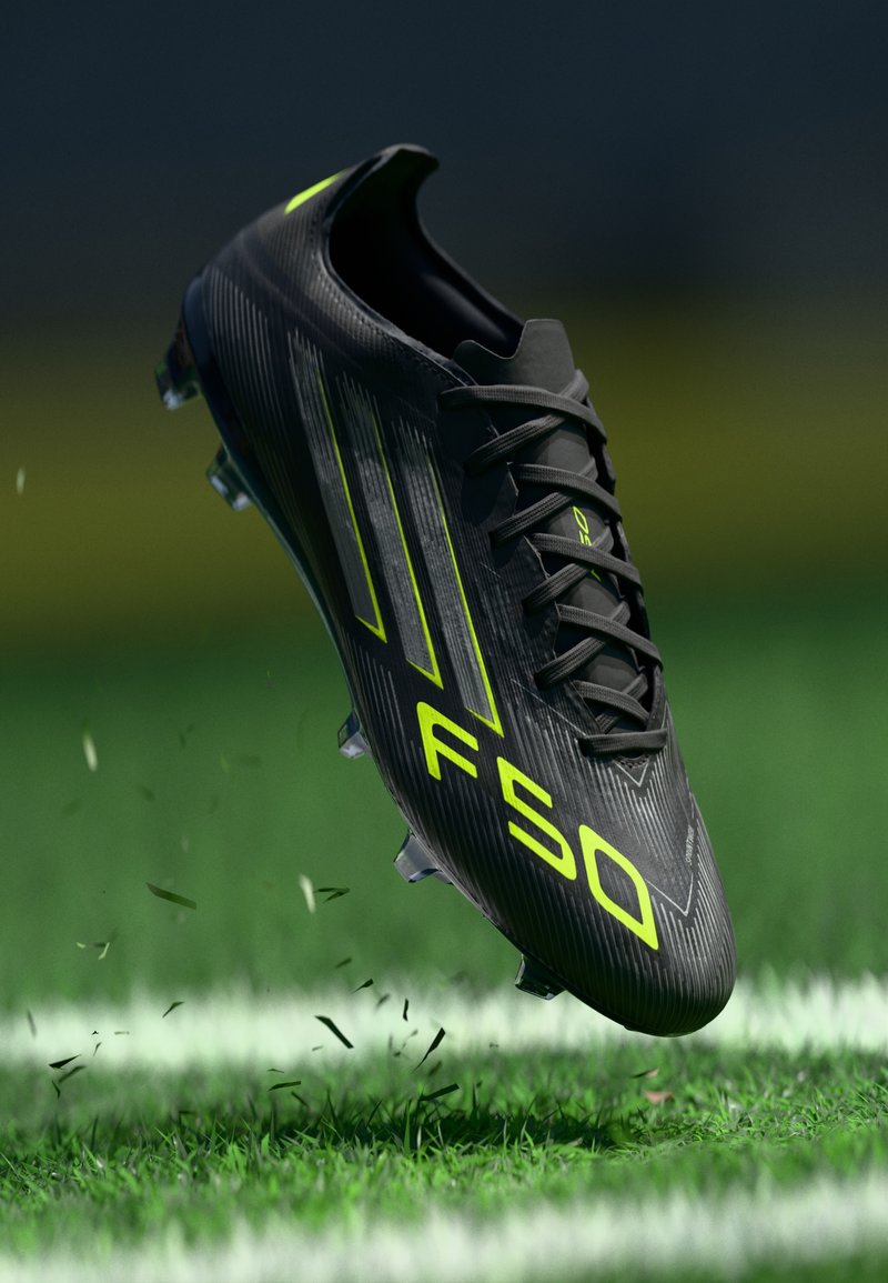 adidas Performance F50 PRO FG - Firm-ground football boots - core black/iron metallic/lucid lemon