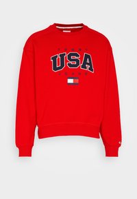 Tommy Jeans BOXY MODERN SPORT USA CREW - Sweatshirt - deep crimson