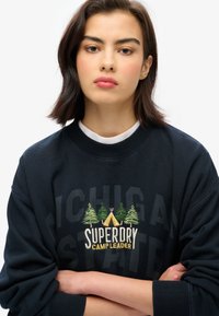 Superdry & Co TRAVEL SOUVENIR LOOSE CREW  - Sweatshirt - eclipse navy