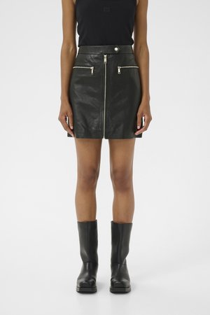AMIDA SHORT SKIRT - Jupe en cuir - black