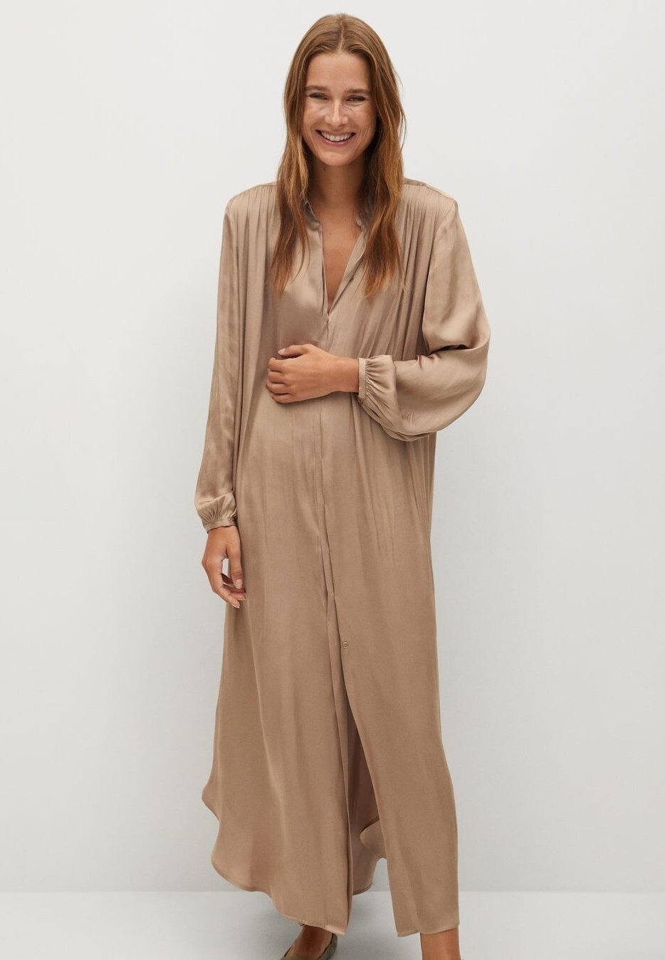mango robe beige