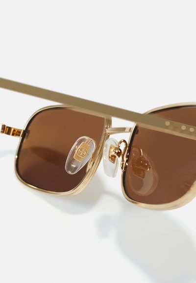 Gucci RECTANGULAR/SQUARED UNISEX - Lunettes de soleil - gold-coloured/brown