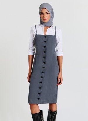 Calliope TUBI CON BOTTONI - Vestito di maglina - grigio fumo melange