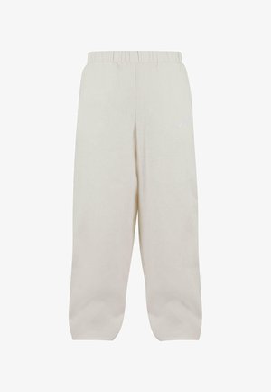 Svijetlosmeđi hlače, izrađene od mekanog materijala, imaju elastičnu traku i široke nogavice. Suptilno brendiranje u bijeloj boji na prednjoj strani.