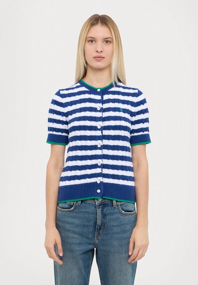 Polo Ralph Lauren SHORT SLEEVED CARDIGAN - Vesta na kopčanje - blue yacht/white