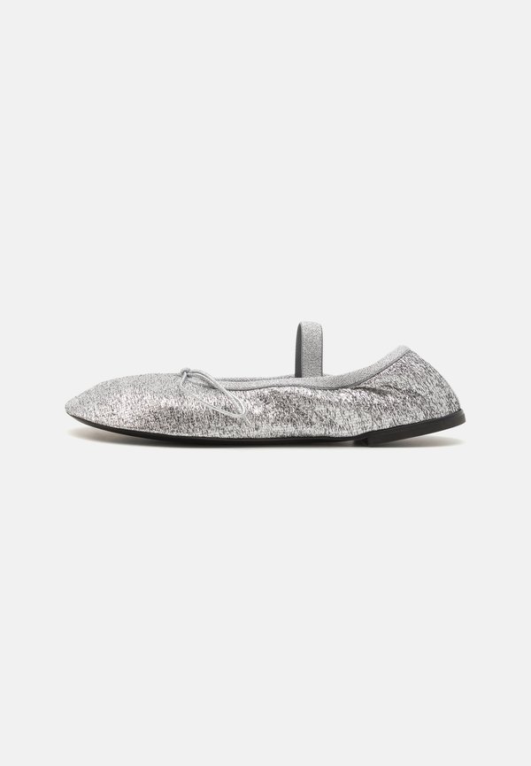 GLOVE MARY JANE BALLET FLATS IN METALLIC - Ankle strap ballet pumps - silver