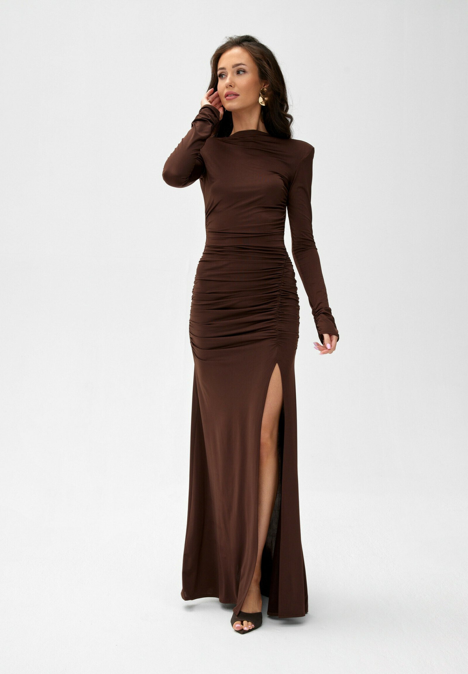 slim fit dress slacks Toffee Brown Belted Sleeveless Midi Dress - Women's Dresses main image 0