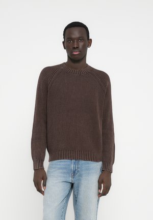 OMNI BOXY CREW - Jumper - dark brown