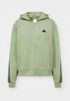 FUTURE ICONS THREE STRIPES FULL ZIP - Cipzáras pulóver - tent green