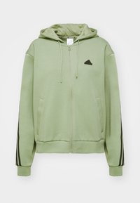 adidas Sportswear FUTURE ICONS THREE STRIPES FULL ZIP - Camisola com fecho - tent green