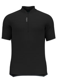 ODLO - COLLAR ZIP ESSENTIAL - Apdrukāts T-krekls - black Miniatūras attēls 1