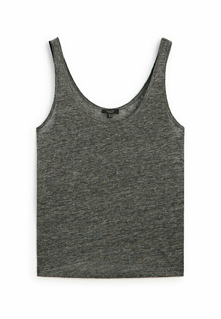 Massimo Dutti STRAPPY - Top - dark grey/dunkelgrau - Zalando.de 