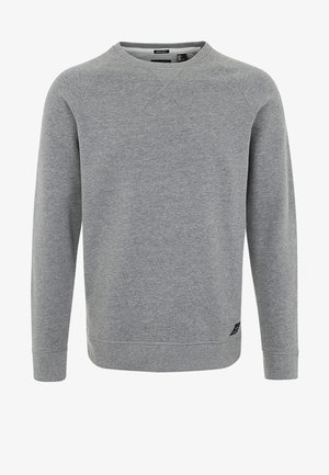 Felpa girocollo grigio chiaro con maniche lunghe, polsini e orlo a costine. Realizzata in tessuto misto cotone morbido; presenta un piccolo logo sull'orlo.