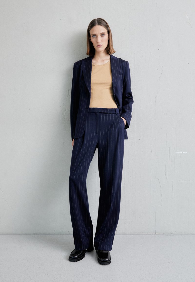 DESIGNERS REMIX ZOE PANTS - Broek - navy/white