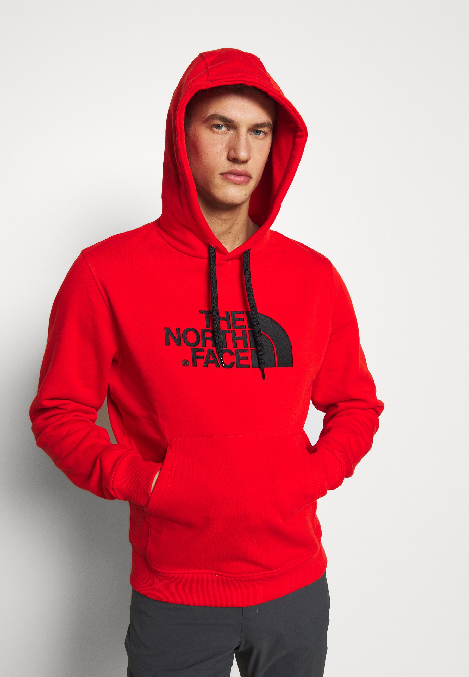 red the north face hoodie